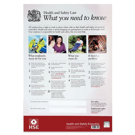 The posters feature internet safety, risk assessment ideas, first aid advice and personal hygiene tips, including the importance of hand. HSE Health and Safety Poster | Reliance Medical