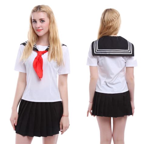Women Girl Japanese School Girl Sailor Uniform Cosplay Costume Dress Halloween For Sale Online