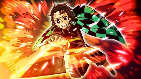 Demon Slayer Tanjiro Kamado With Sword On Fire Hd Anime