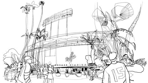 Dodger Stadium Studio 1482 Illustration Dodger Stadium Dodgers