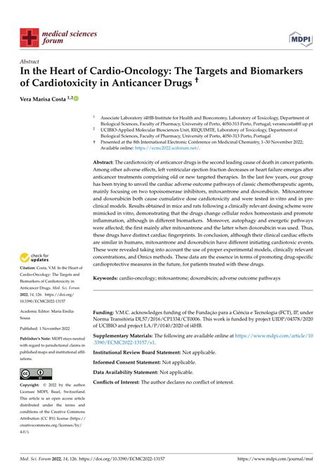 Pdf In The Heart Of Cardio Oncology The Targets And Biomarkers Of