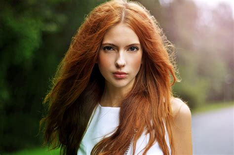 Wallpaper Face Women Redhead Model Long Hair Fashion Skin