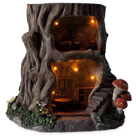 Two Story Lighted Fully Furnished Tree Stump Fairy Dream House In
