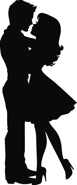 Romantic Embrace Silhouette Stock Illustration Download Image Now