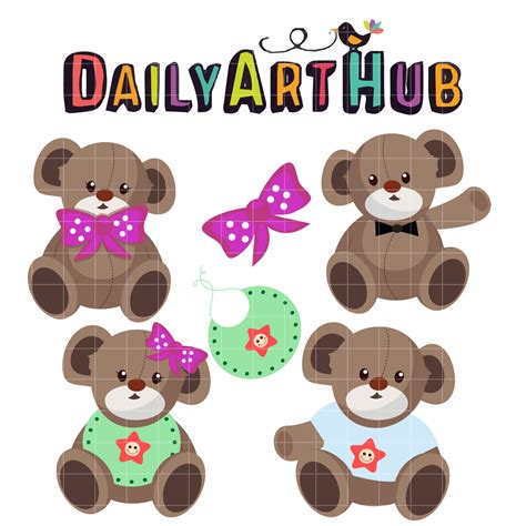 Teddy Bears Clip Art Set Daily Art Hub