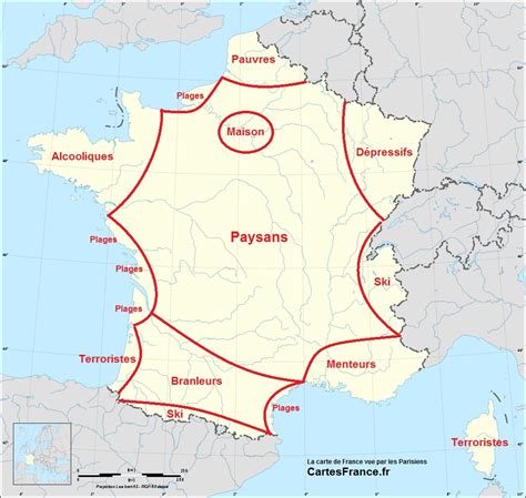 La Carte De France Vue Par Les Parisiens