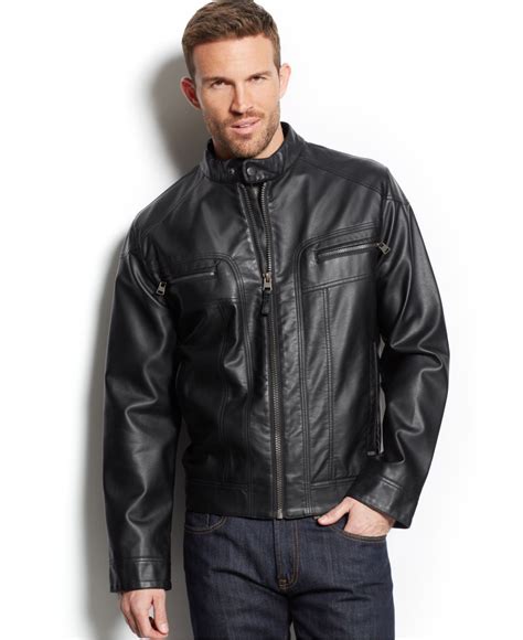 Lyst Calvin Klein Faux Leather 4 Pocket Moto Jacket In Black For Men