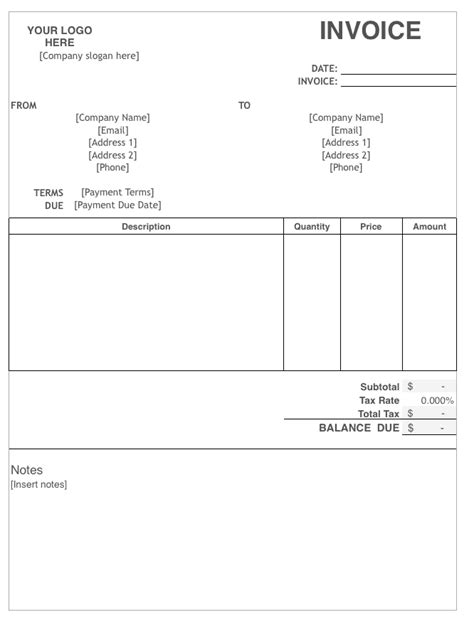 Excel Invoice Template Free Download Invoice Simple