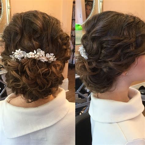 Very Textured Curly Brunette Updo For Formal Events And Bridal With