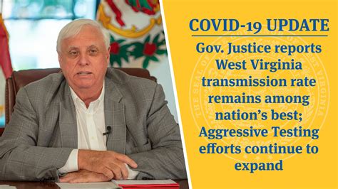 Covid 19 Update Gov Justice Reports West Virginia Transmission Rate