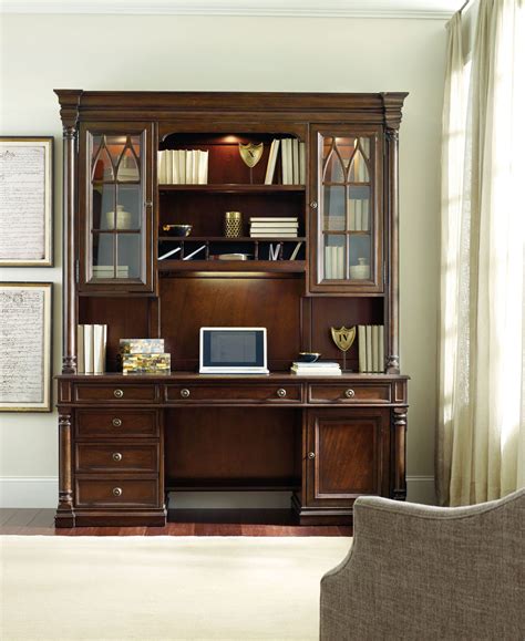Leesburg Brown Computer Credenza With Hutch From Hooker Coleman Furniture