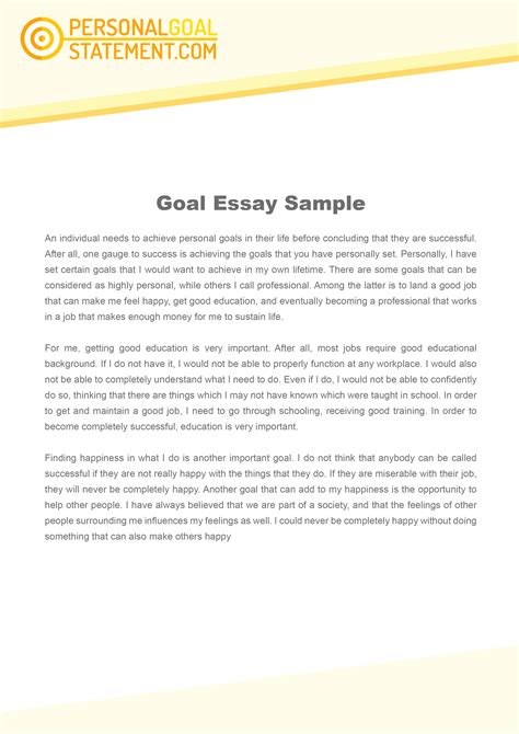 Academic Goals Examples Essay