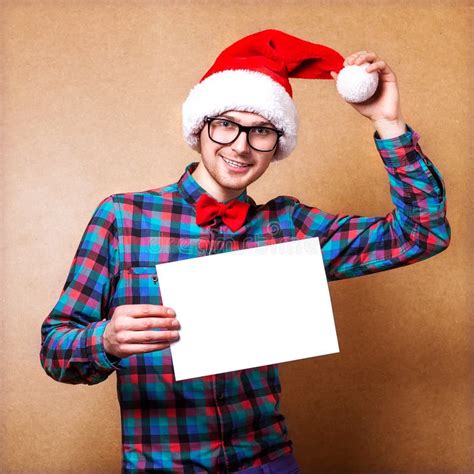 Hipster Santa Claus With The Socks Of The Presents Stock Photo Image