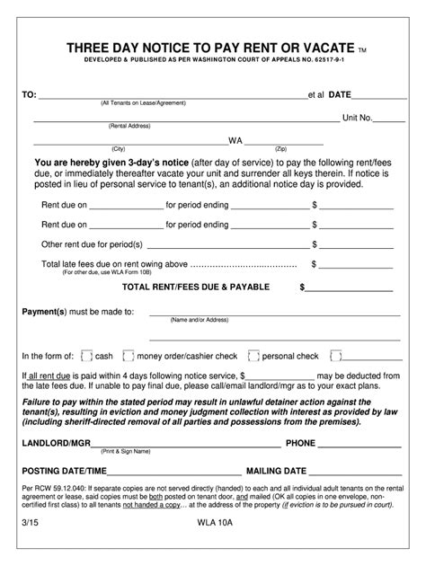 14 Day Eviction Notice Washington State Fill Out And Sign Online Dochub