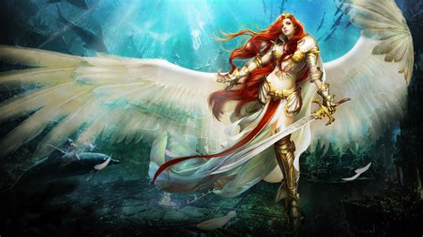Pretty Art Wings Angel Beautiful Woman Guardian Angel Fantasy Girl Digital White