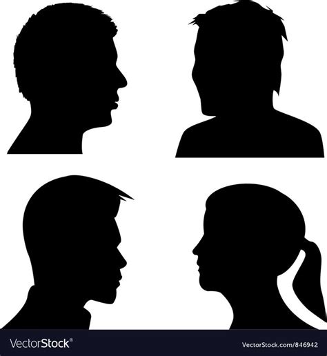 Face Profile Silhouettes Royalty Free Vector Image Sponsored