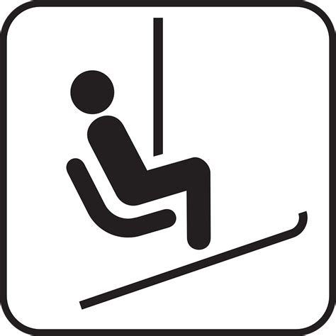 Kostenlose Vektorgrafik Skilift Aufzug Skifahren Symbol