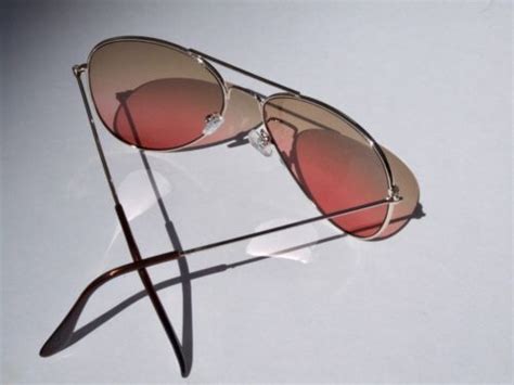 tinted aviator sunglasses retro 70s orange lens gradient ombre vintage gold retro sunglasses