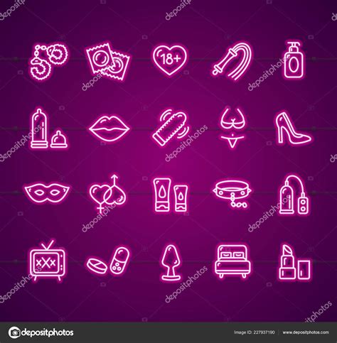 sex shop signs neon thin line icon set vector stock vector image by ©mouse md 227937190