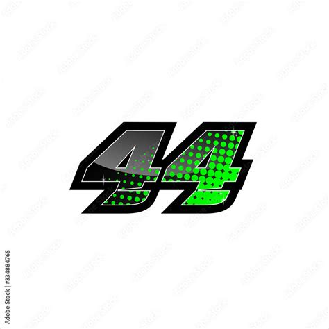 Vector Racing Number 44 Start Racing Number Sport Race Number With