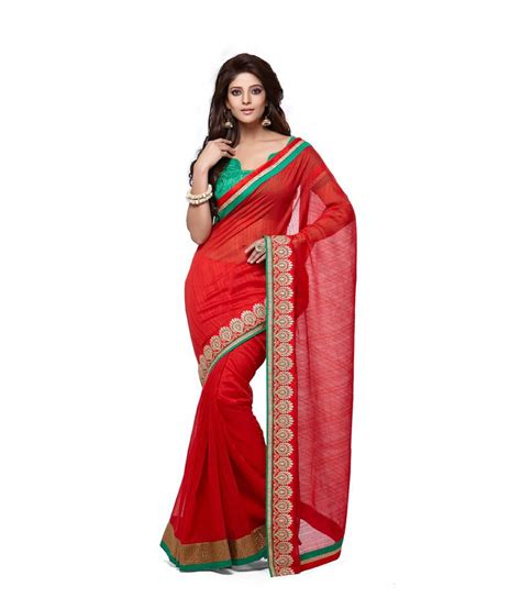 Nanda Silk Mills Red Bhagalpuri Silk Saree Buy Nanda Silk Mills Red