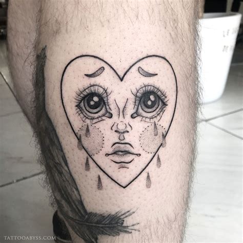 Crying Heart Liane Tattoo Abyss Tatouages Bff Tatouages Mignons