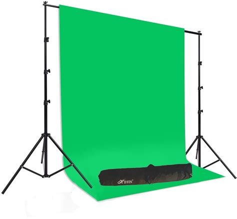 Buy Hiffin Green Screen Backdrop With Stand 8ft X 12ft Wide Green