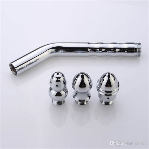 Newest Aluminum Alloy Anal Plug Sex Toy Shower Enema Water Nozzle Metal 3 Style Head Enema