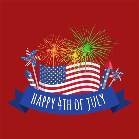 Happy Fourth Of July Independence Day Vector Design Illustraion Stock