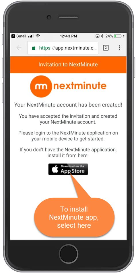 Accepting A Nextminute User Invite Mobile Welcome To The Nextminute