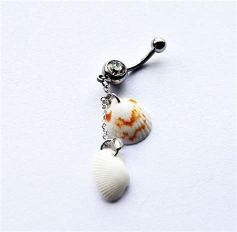 Seashell Belly Button Ring Shell Navel Jewelry Belly Ring Beach