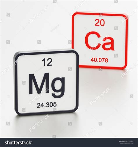 Magnesium Calcium Symbols Periodic Table D Stock Illustration