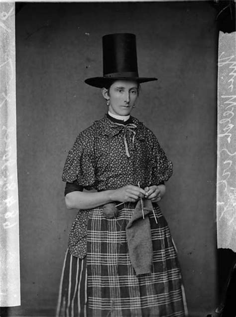 The Tall Stovepipe Style Hat An Indispensable Part Of Welsh Women In National Costume From The