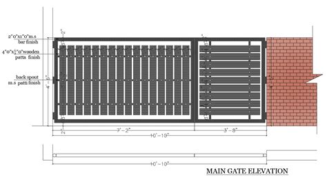 Beautiful Main Gate Elevation Block Cad Drawing Details Dwg File