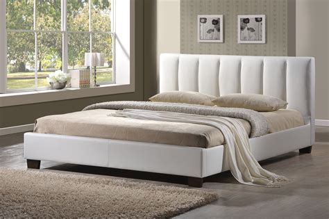 Gibraltar White Faux Leather Bed Frame Sensation Sleep Beds And