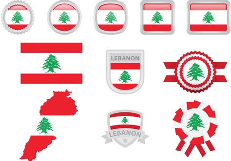 Lebanon Flag Vector Elements 91307 Vector Art At Vecteezy