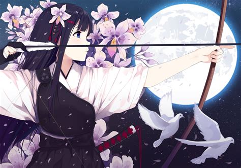 Original Characters Guweiz Digital Art Anime Girls Fantasy Art Archer Hoods Bow And Arrow Hd
