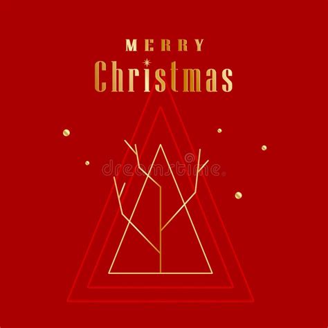 Merry Christmas Greeting Card 3d Festive Red Background With Golden