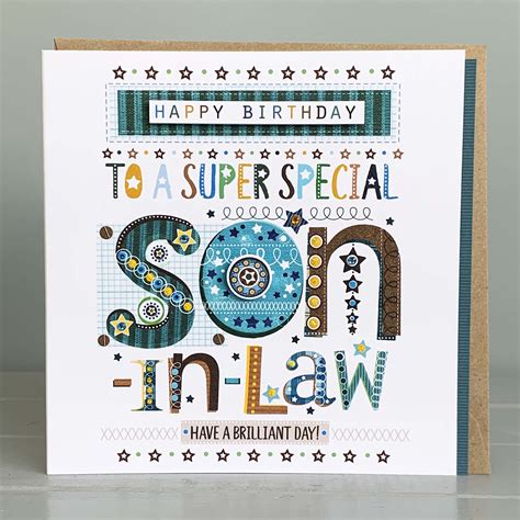 Son In Law Birthday Special Card Son In Law Greeting Card Etsy Uk In Happy Birthday