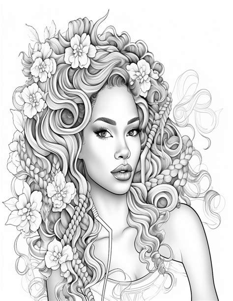 Printable Adult Coloring Pages Flowers Grayscale And Fade Portrait