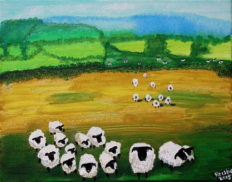 Irish Sheep Painting By Kristie Zweig Christensen