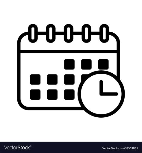 Calendar Icon Schedule Date Symbol Royalty Free Vector Image