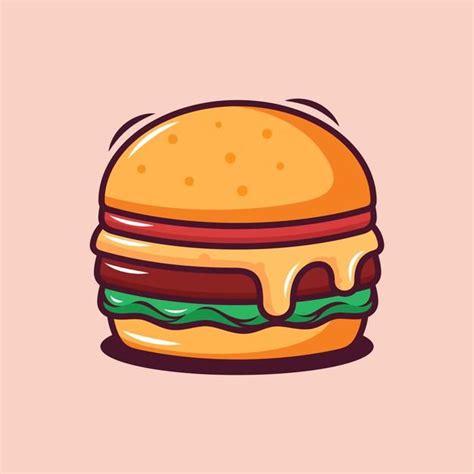 Premium Vector Burger Cartoon Illustration Burger Cartoon Cartoon