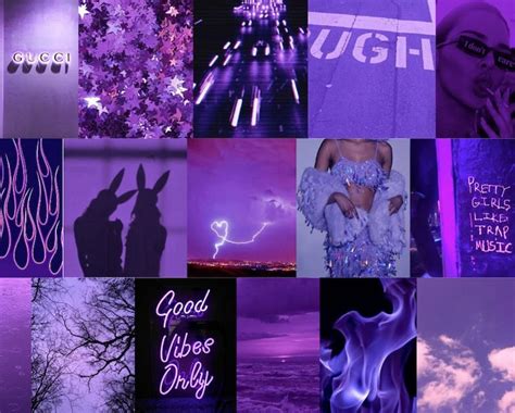 Boujee Purple Aesthetic Wall Collage Kit Digital Download Etsy Boujee
