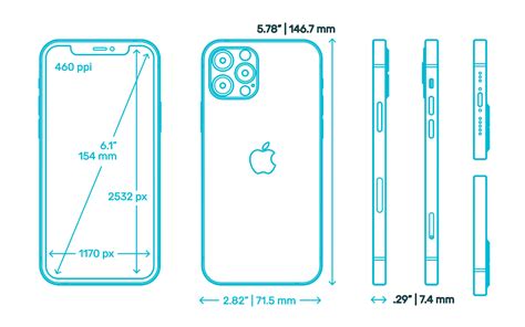 Apple Iphone 12 Pro 14th Gen Dimensions And Drawings