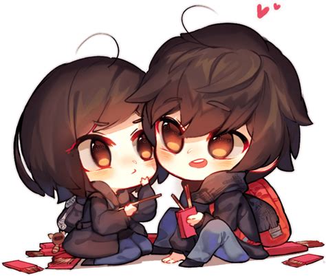 Chibi Anime Couple Love Png Photos Png Mart