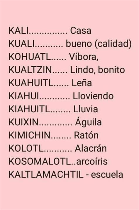 150 Ejemplos De Palabras En Nahuatl Y Su Significado Paraninosorg Images