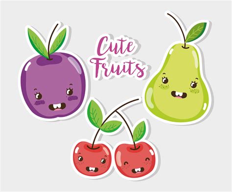 Cute Fruits Cartoons 624608 Vector Art At Vecteezy