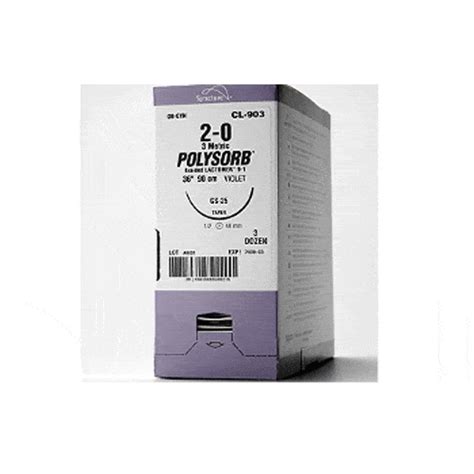 Polysorb Coated Synthetic Absorbable Sutures 5 0 Reverse Cutting