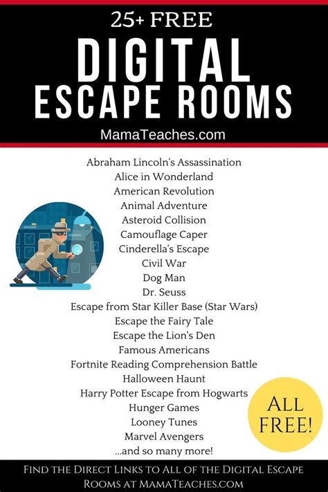 25 Free Digital Escape Rooms In 2020 Teaching Kids Learning School